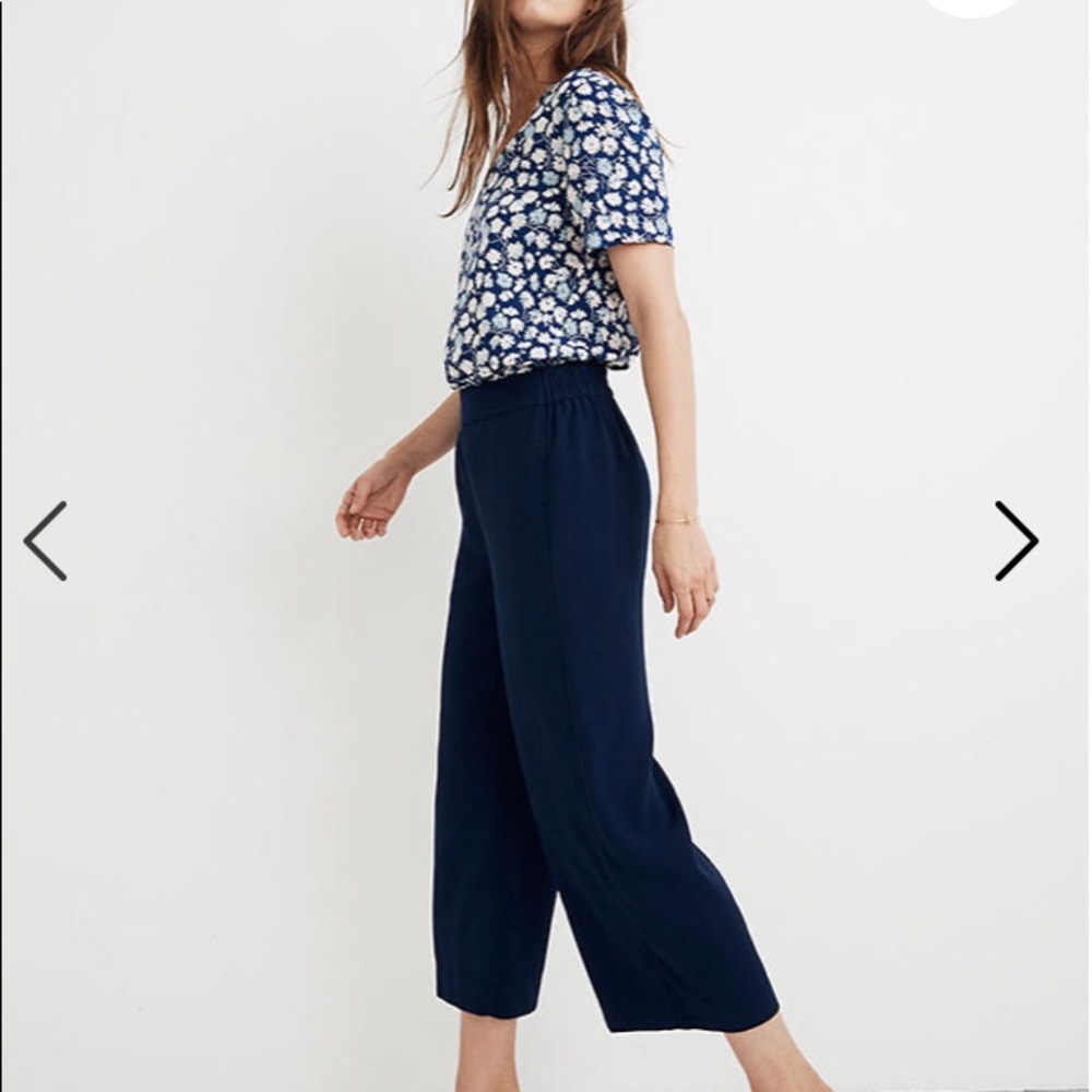 Madewell Huston Pull-On Crop Pants-Deep Navy
